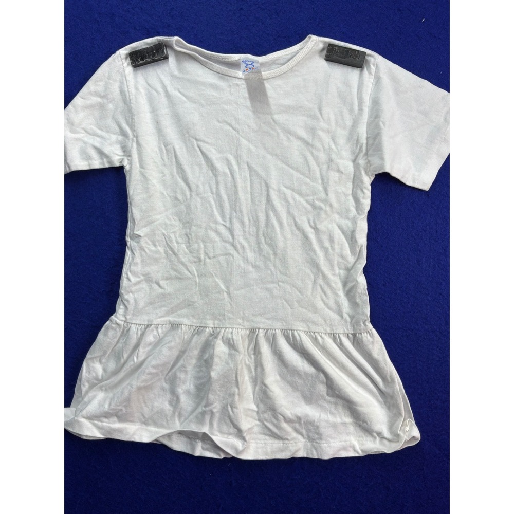 Coquette Girls Rabbit Skins Peplum T-Shirt Size 5/6 White